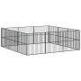 Corralito para perros con 12 paneles acero galvanizado negro de , Casetas para perros - Ref: Foro24-3209554, Precio: 297,43 €...