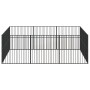 Corralito para perros con 12 paneles acero galvanizado negro de , Casetas para perros - Ref: Foro24-3209554, Precio: 297,43 €...