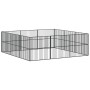 Corralito para perros con 12 paneles acero galvanizado negro de , Casetas para perros - Ref: Foro24-3209554, Precio: 297,43 €...