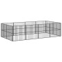 Corralito para perros con 12 paneles acero galvanizado negro de , Casetas para perros - Ref: Foro24-3209554, Precio: 297,43 €...
