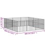 Corralito para perros con 12 paneles acero galvanizado negro de , Casetas para perros - Ref: Foro24-3209554, Precio: 297,43 €...