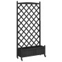 Planter with trellis and wheels solid black fir wood by , Pots and planters - Ref: Foro24-3207655, Price: 166,44 €, Discount: %