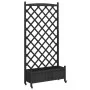 Planter with trellis and wheels solid black fir wood by , Pots and planters - Ref: Foro24-3207655, Price: 156,90 €, Discount: %