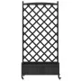Jardinera con enrejado y ruedas madera maciza de abeto negro de , Maceteros y jardineras - Ref: Foro24-3207655, Precio: 169,6...