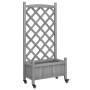 Planter with trellis and wheels solid gray fir wood by , Pots and planters - Ref: Foro24-3207648, Price: 85,10 €, Discount: %