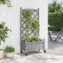 Planter with trellis and wheels solid gray fir wood by , Pots and planters - Ref: Foro24-3207648, Price: 82,58 €, Discount: %
