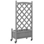 Planter with trellis and wheels solid gray fir wood by , Pots and planters - Ref: Foro24-3207648, Price: 85,10 €, Discount: %