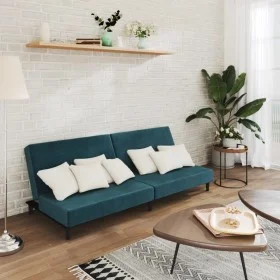 2-Sitzer-Schlafsofa aus blauem Samt von , Sofas - Ref: Foro24-375731, Preis: 227,48 €, Rabatt: %