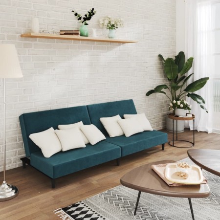2-Sitzer-Schlafsofa aus blauem Samt von , Sofas - Ref: Foro24-375731, Preis: 259,59 €, Rabatt: %