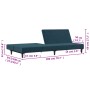 2 seater blue velvet sofa bed by , Sofas - Ref: Foro24-375731, Price: 259,59 €, Discount: %