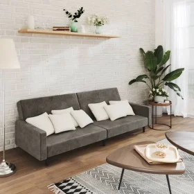 Dunkelgraues 2-Sitzer-Schlafsofa aus Samt von , Sofas - Ref: Foro24-375738, Preis: 255,01 €, Rabatt: %