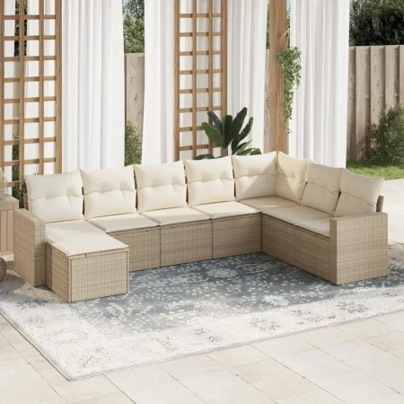 Garden sofa set with beige cushions 8 pcs PE rattan by , Garden sets - Ref: Foro24-3219348, Price: 545,52 €, Discount: %