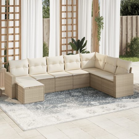 Juego de sofás de jardín con cojines beige 8 pzas ratán PE de , Conjuntos de jardín - Ref: Foro24-3219348, Precio: 506,52 €, ...