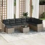 9-piece garden furniture set and gray synthetic rattan cushions by , Garden sets - Ref: Foro24-3219360, Price: 513,54 €, Disc...