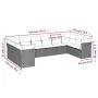 10-teilige Gartensofagarnitur mit grauen synthetischen Rattankissen von , Gartensets - Ref: Foro24-3218200, Preis: 581,76 €, ...