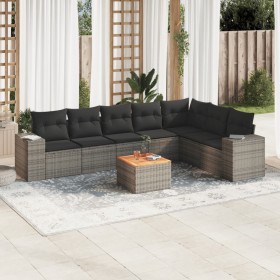 8-piece garden sofa set and gray synthetic rattan cushions by , Garden sets - Ref: Foro24-3225479, Price: 490,78 €, Discount: %