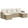 Garden sofa set with cushions 6 pieces beige synthetic rattan by , Garden sets - Ref: Foro24-3219308, Price: 374,56 €, Discou...