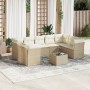 Gartensofa-Set mit beigen Kissen, 10-teilig, synthetisches Rattan von , Gartensets - Ref: Foro24-3218138, Preis: 646,33 €, Ra...