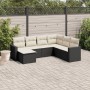 Set de comedor de jardín 7 pzas y cojines ratán sintético negro de , Conjuntos de jardín - Ref: Foro24-3219286, Precio: 382,17 €