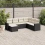 Set de comedor de jardín 7 pzas y cojines ratán sintético negro de , Conjuntos de jardín - Ref: Foro24-3219286, Precio: 410,5...
