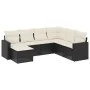 Set de comedor de jardín 7 pzas y cojines ratán sintético negro de , Conjuntos de jardín - Ref: Foro24-3219286, Precio: 410,5...