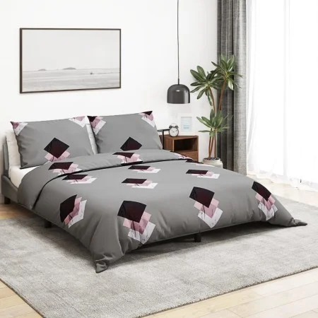Graues Bettbezug-Set aus Baumwolle, 200 x 200 cm von , Bettbezüge - Ref: Foro24-136471, Preis: 22,82 €, Rabatt: %