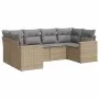 Garden sofa set with cushions 6 pieces beige synthetic rattan by , Garden sets - Ref: Foro24-3219369, Price: 382,01 €, Discou...
