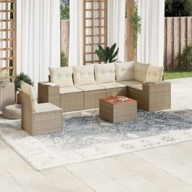 7-piece garden sofa set and beige synthetic rattan cushions by , Garden sets - Ref: Foro24-3225470, Price: 482,68 €, Discount: %