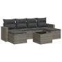 7-piece garden sofa set with gray PE rattan cushions by , Garden sets - Ref: Foro24-3219320, Price: 376,71 €, Discount: %
