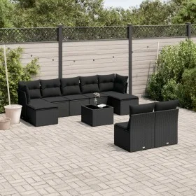 Garden sofa set 10 pieces with black synthetic rattan cushions by , Garden sets - Ref: Foro24-3218275, Price: 557,13 €, Disco...