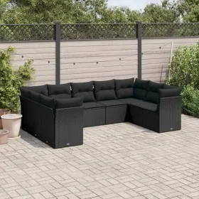 8-teiliges Gartensofa-Set und schwarze synthetische Rattankissen von , Gartensets - Ref: Foro24-3218125, Preis: 574,21 €, Rab...