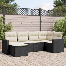6-teiliges Gartensofa-Set und schwarze synthetische Rattankissen von , Gartensets - Ref: Foro24-3219246, Preis: 357,68 €, Rab...
