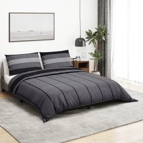 Dunkelgraues Bettbezug-Set aus Baumwolle, 155 x 220 cm von , Bettbezüge - Ref: Foro24-136425, Preis: 28,65 €, Rabatt: %