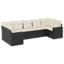 7-teiliges Garten-Essset und schwarze Kissen aus synthetischem Rattan von , Gartensets - Ref: Foro24-3219376, Preis: 419,16 €...