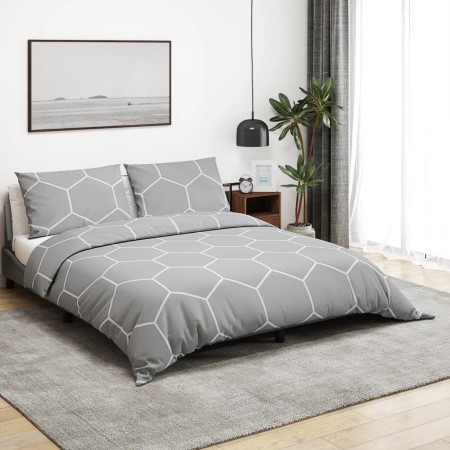 Graues Bettbezug-Set aus Baumwolle, 140 x 200 cm von , Bettbezüge - Ref: Foro24-136450, Preis: 23,03 €, Rabatt: %