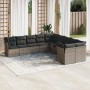 10-piece garden sofa set with gray synthetic rattan cushions by , Garden sets - Ref: Foro24-3218240, Price: 582,09 €, Discoun...