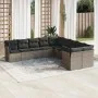 Set de sofás de jardín 10 pzas con cojines ratán sintético gris de , Conjuntos de jardín - Ref: Foro24-3218240, Precio: 582,1...