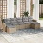 7-piece garden sofa set and beige synthetic rattan cushions by , Garden sets - Ref: Foro24-3219329, Price: 392,42 €, Discount: %