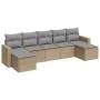 7-piece garden sofa set and beige synthetic rattan cushions by , Garden sets - Ref: Foro24-3219329, Price: 392,42 €, Discount: %