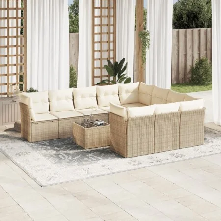 11-piece garden sofa set with beige synthetic rattan cushions by , Garden sets - Ref: Foro24-3218228, Price: 707,98 €, Discou...
