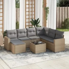 Gartensofa-Set mit beigen Kissen 8 Stück PE-Rattan von , Gartensets - Ref: Foro24-3219299, Preis: 485,04 €, Rabatt: %