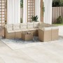 Garden sofa set with beige cushions 10 pieces synthetic rattan by , Garden sets - Ref: Foro24-3218178, Price: 645,06 €, Disco...