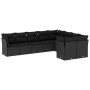 Set de sofás de jardín 8 piezas y cojines ratán sintético negro de , Conjuntos de jardín - Ref: Foro24-3218165, Precio: 564,0...