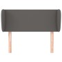 Cabecero de cuero sintético gris 83x23x78/88 cm