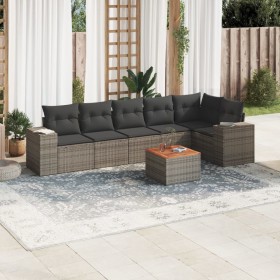 7-piece garden sofa set with gray PE rattan cushions by , Garden sets - Ref: Foro24-3225458, Price: 431,46 €, Discount: %