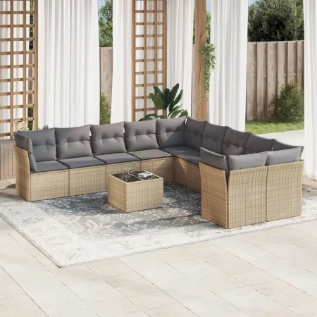 11-teiliges Gartensofa-Set mit beigen synthetischen Rattankissen von , Gartensets - Ref: Foro24-3218249, Preis: 658,19 €, Rab...