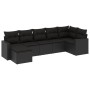 7-teiliges Garten-Essset und schwarze Kissen aus synthetischem Rattan von , Gartensets - Ref: Foro24-3219265, Preis: 435,42 €...