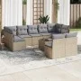 Gartensofa-Set mit beigen Kissen, 10-teilig, synthetisches Rattan von , Gartensets - Ref: Foro24-3218159, Preis: 592,98 €, Ra...