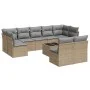 Juego de sofás jardín con cojines beige 10 pzas ratán sintético de , Conjuntos de jardín - Ref: Foro24-3218159, Precio: 584,3...