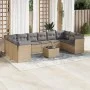 11-piece garden sofa set with beige synthetic rattan cushions by , Garden sets - Ref: Foro24-3218209, Price: 658,19 €, Discou...